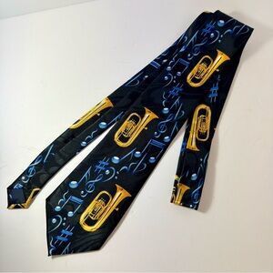 Tuba Musical Instrument Patterned Tie